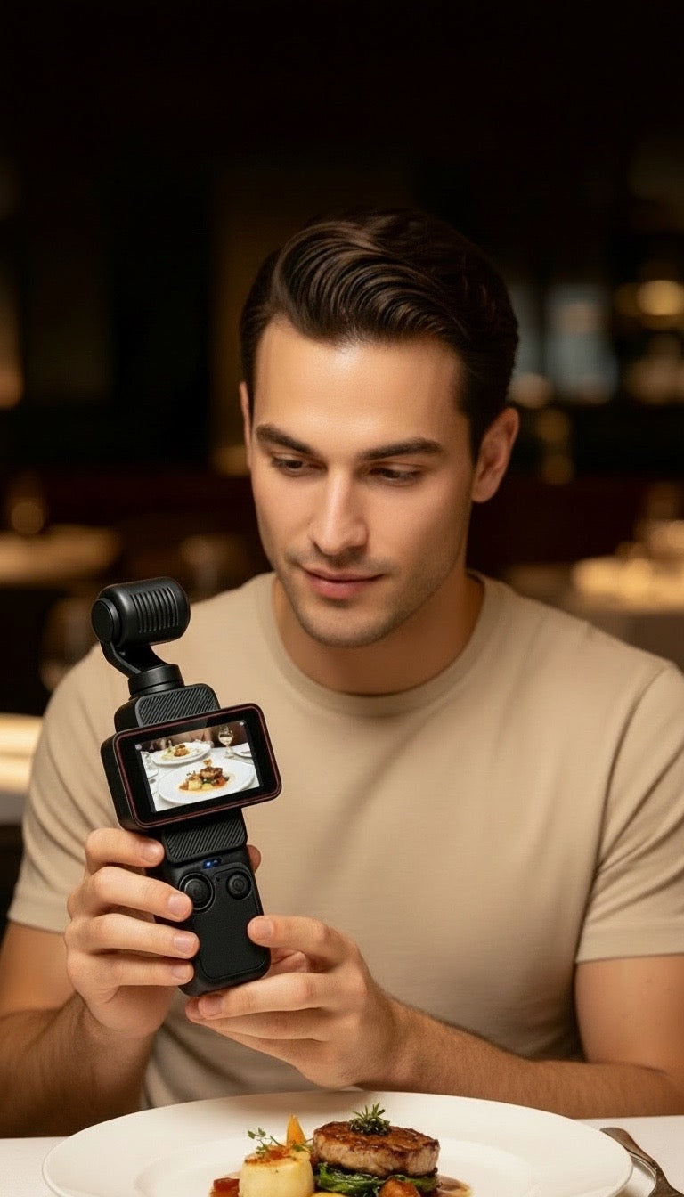 Caméra de poche stabilisée Zynortech — format compact dans la main