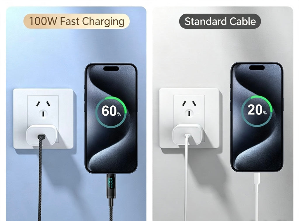 Câble USB-C charge rapide Zynortech — vue de détail