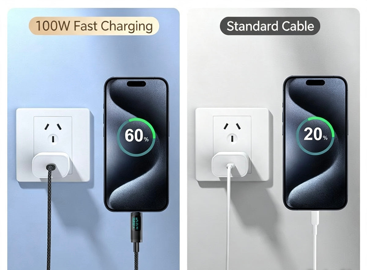 Câble USB-C charge rapide Zynortech — vue de détail
