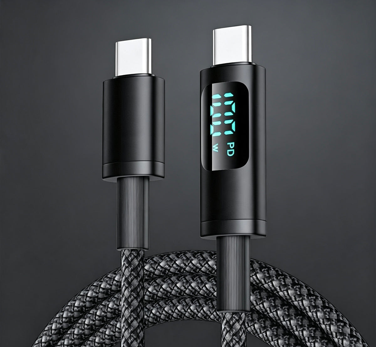 Câble USB-C charge rapide Zynortech — écran numérique de puissance